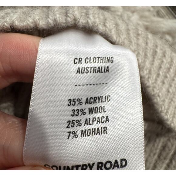 Country Road Fringe Vest Size Medium Alpaca Mohair Wool Blend Textured Boho Glam - Picture 8 of 9